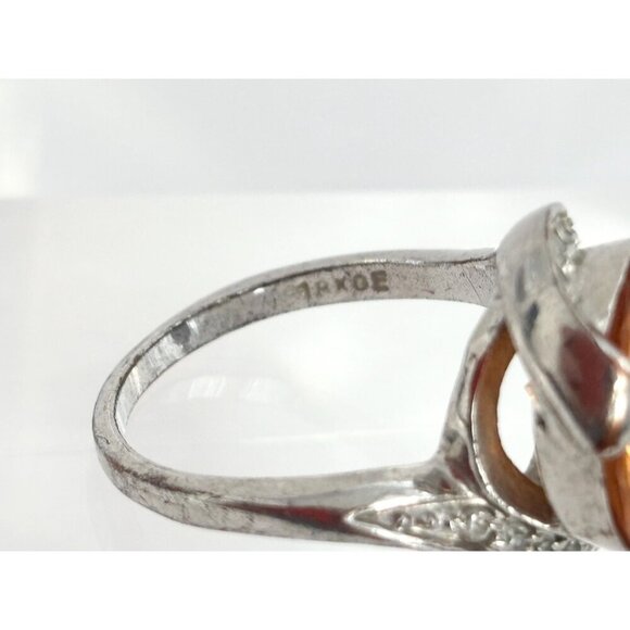 Bypass Shank 18k HGE Electroplated Gold Multi Gemstone Vintage Ring - sz 8.75 - Picture 7 of 10